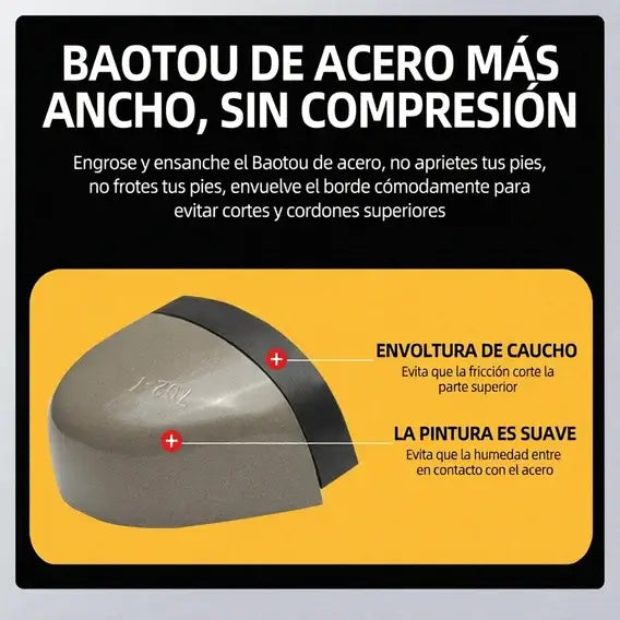 Calzado de seguridad con cierre rotativo ZAREXIO Pro Baotou de acero más ancho, sin compresión, con envoltura de caucho y pintura suave para mayor confort