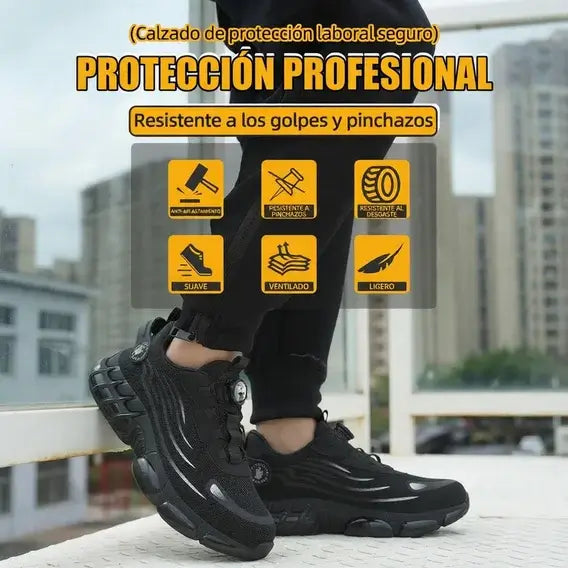 Calzado de seguridad con cierre rotativo ZAREXIO Pro, zapatos profesionales con protección resistente a golpes y pinchazos