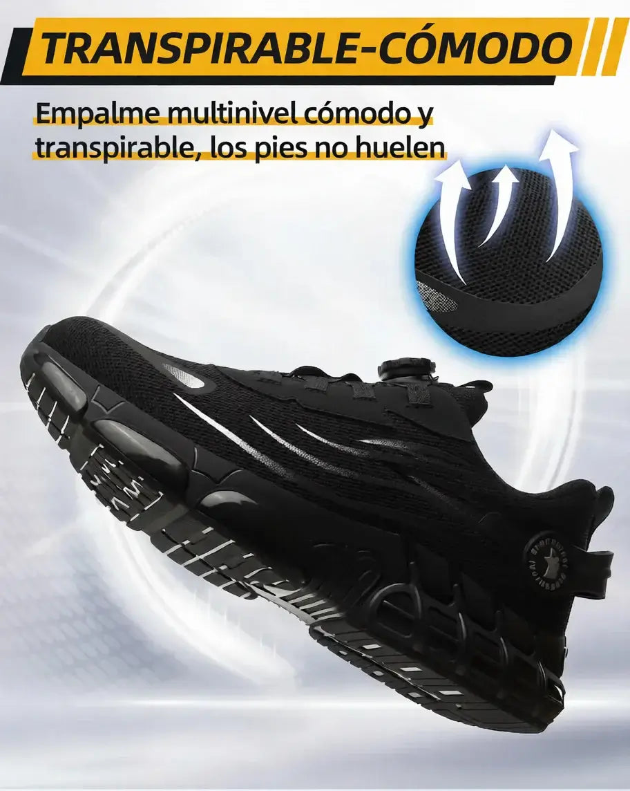 Calzado de seguridad con cierre rotativo - ZAREXIO Pro, cómodo y transpirable para trabajos al aire libre.